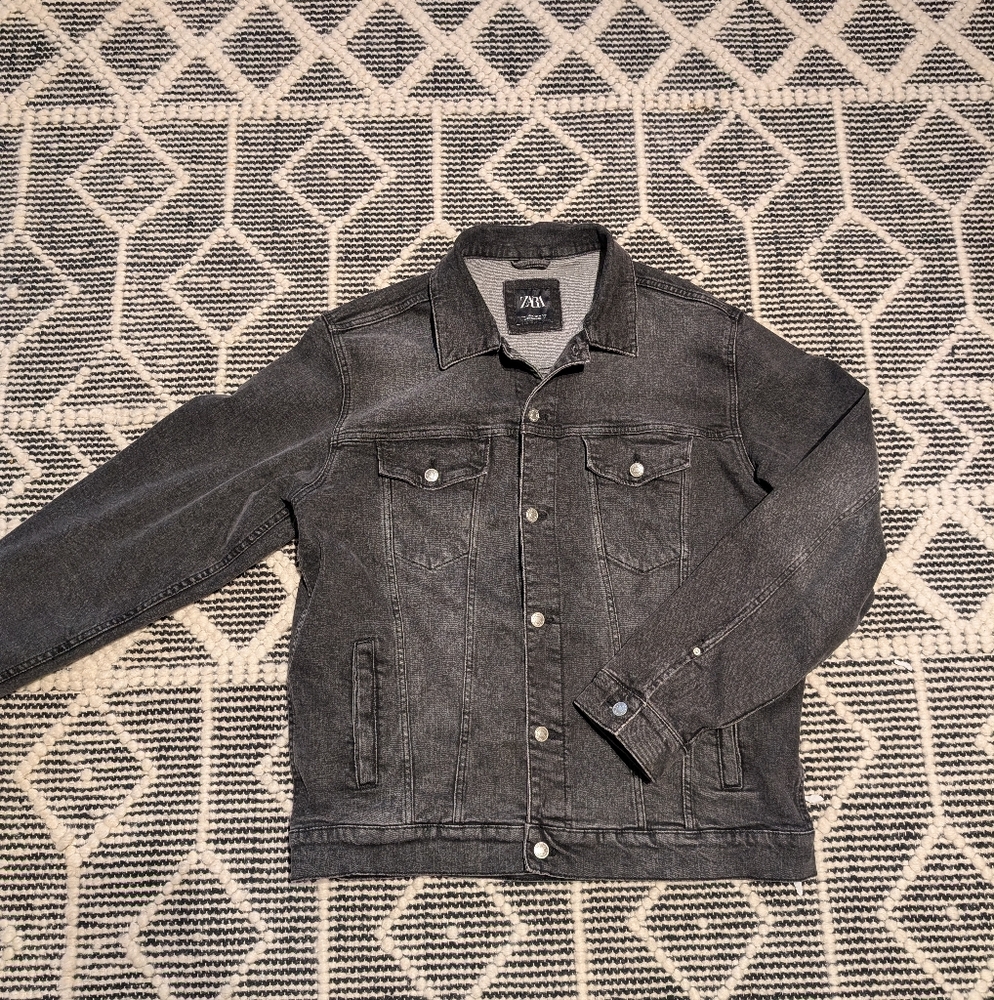 Zara Charcoal Denim Jacket for Men